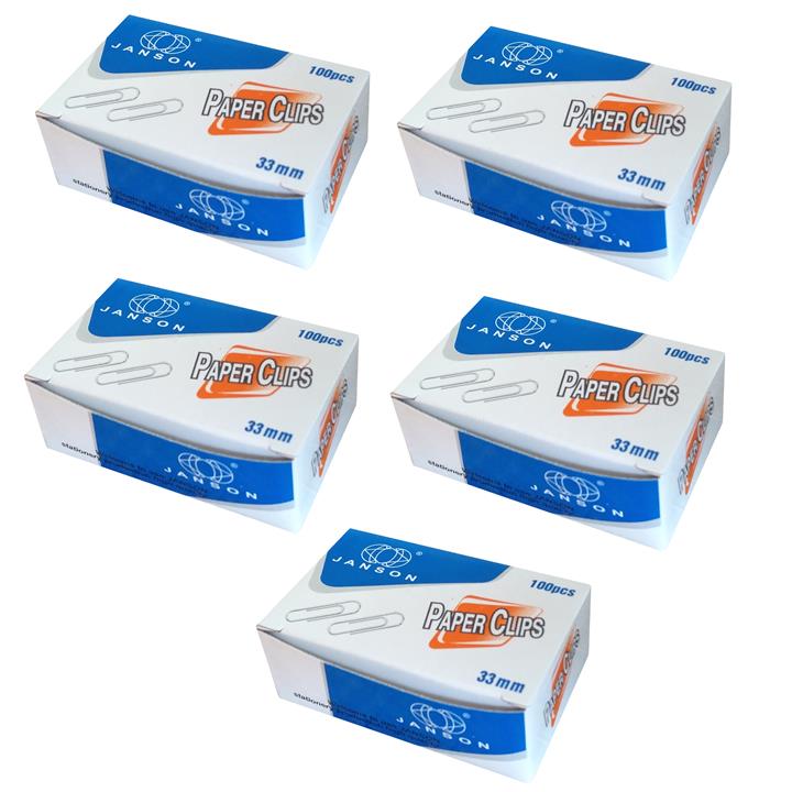 گیره کاغذ جانسون مدل کلیپس بسته 5 عددی